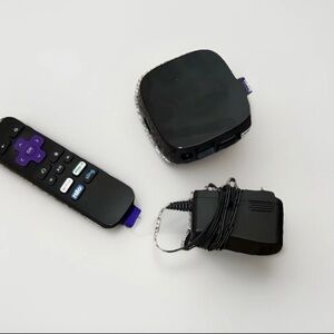 Roku Streaming Media Player with Remote in Black and Purple
